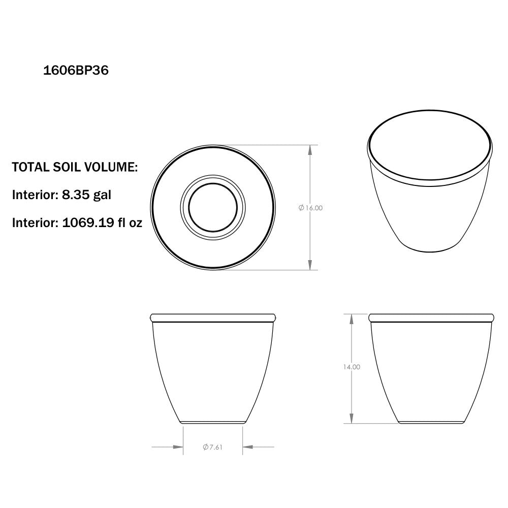 16in Ombre Decorative Resin Plant Flower Planter Pot,