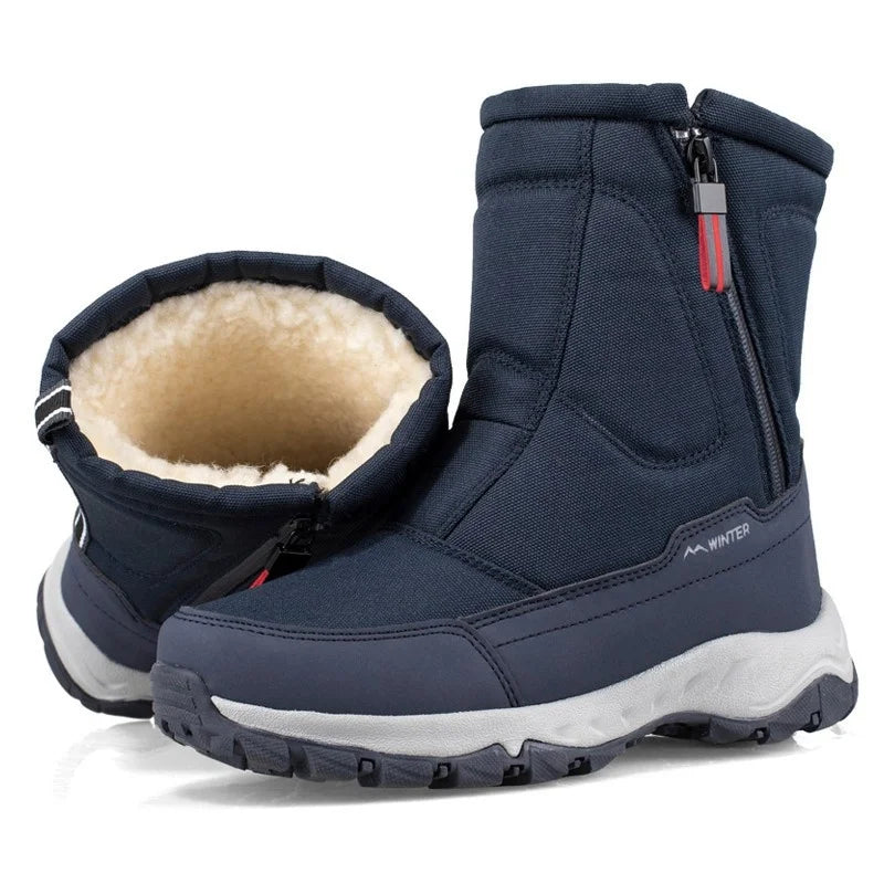 Men Boots 2023 Winter Shoes For Men Warm Snow Boots Mid-calf Men Warm Shoes Thick Plush Winter Boots