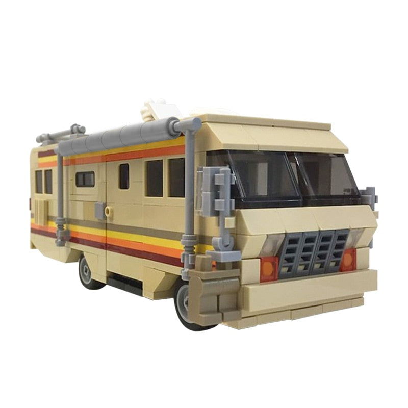 MOC Classic Movie Breaking Bad Car Building Blocks Kit Walter White Pinkman Cooking Lab RV Vehicle Model Toys For Children Gifts