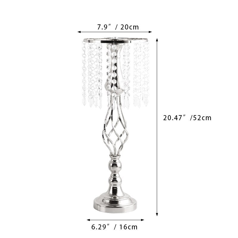 Crystal Flower Holder Centerpiece Luxury Tabletop Flower Holder Twist Shape Crystal Candle Holder