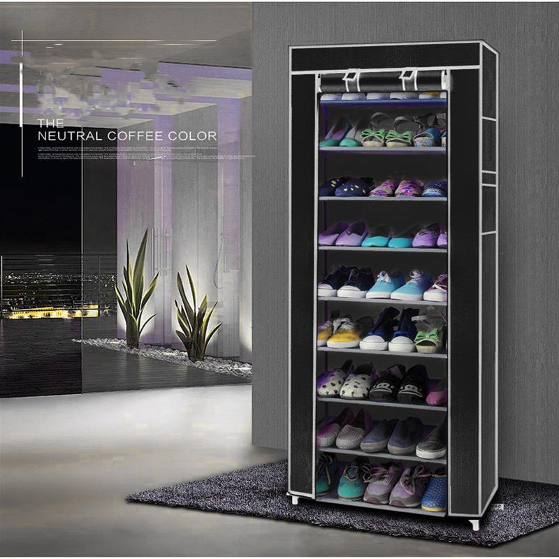 Multilayer Shoe Cabinet Vertical Space Saving Nonwoven Shoes Shelf Organizer Simple Combination Stand Holder Entryway Shoe Rack