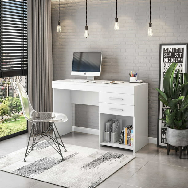 Computer Desk for Home Office or Bedroom, with Drawers, Ideal for Small Spaces,48.00 X 48.00 X 30.00 Inches