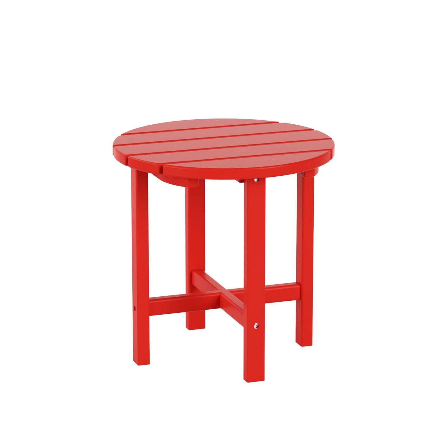 Garden 18 Inch Round Plastic Outdoor Patio Side Table, Sand