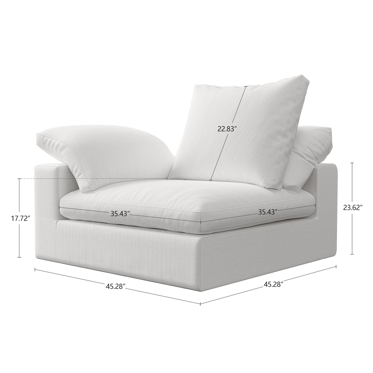 Cloud Puff Sofa Living room Chairs Modern Modular Sectional Sofawith Pillow, Cushion Covers Removable, High Density Memory Foam