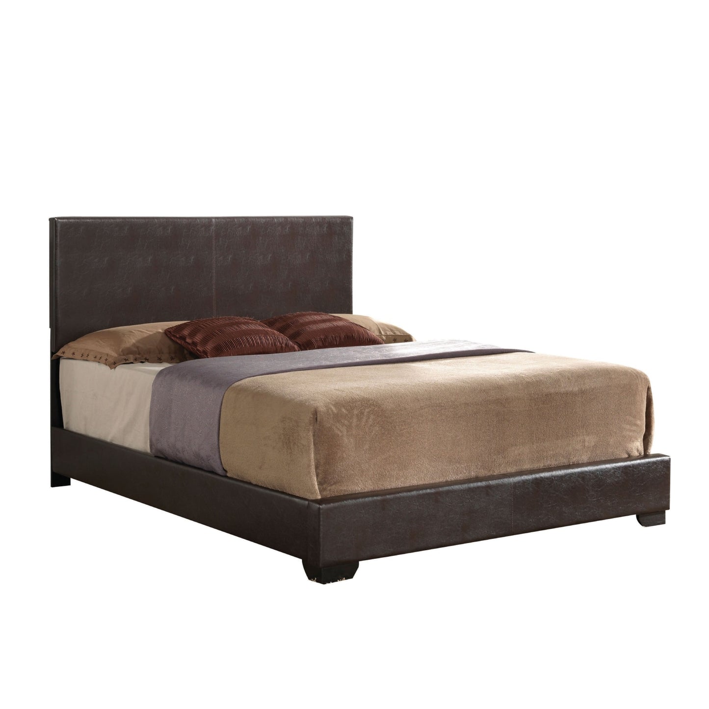 Ireland III Queen/Full/King PU Bed Wood Frame Brown/White/Black