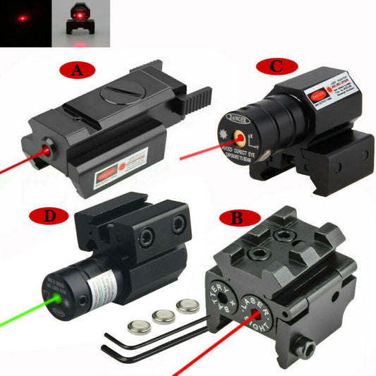 Mini Compact Red Green Dot Laser Sight Scope 11mm/21mm Switchable Hand Gun Hunting Mount Set For Pistol