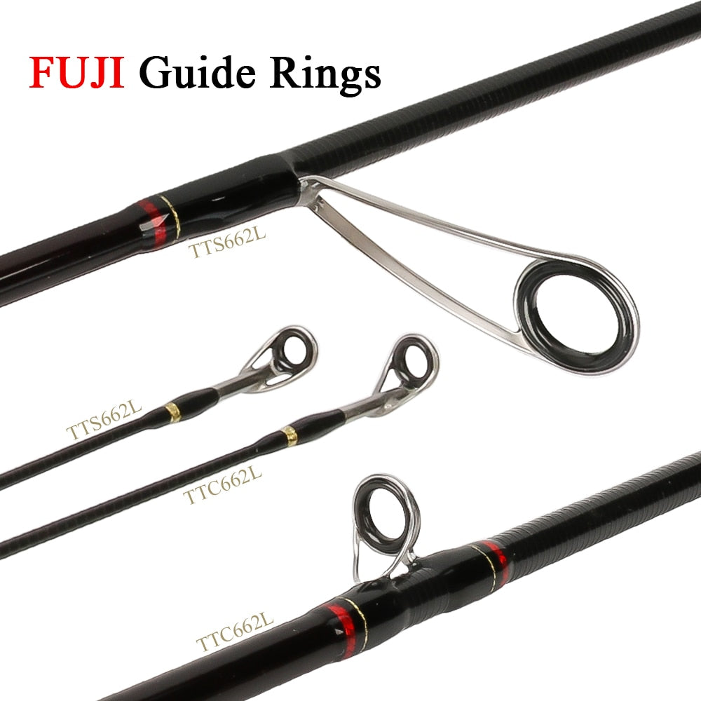 KUYING Teton L Light Baitcasting Casting Spinning Lure Fishing Rod Soft Pole Cane Stick Carbon Medium Fast Action