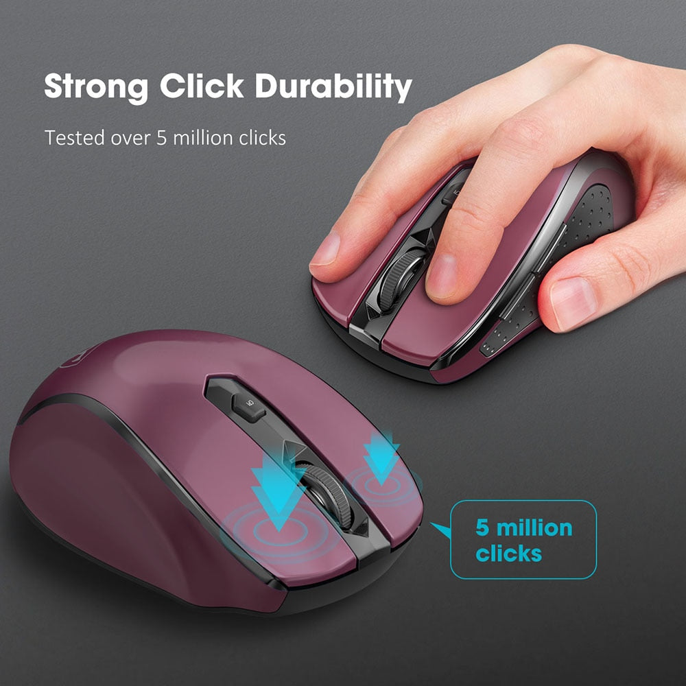 VicTsing MM057 2.4G Wireless Mouse Portable Mobile Optical Mouse with 6 Buttons 5 Adjustable DPI Levels  for Notebook PC Laptop