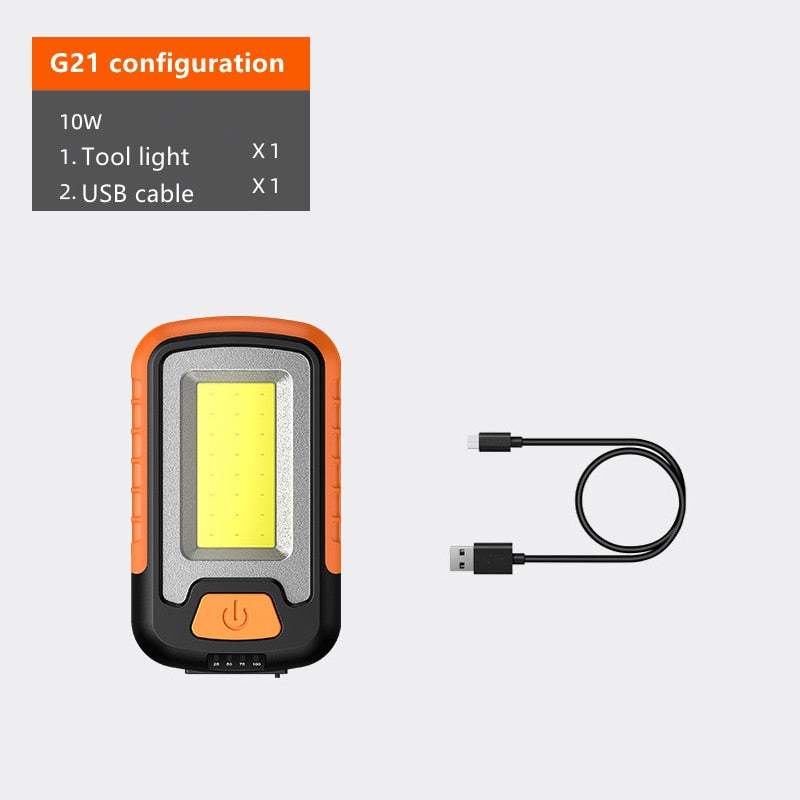 SUPERFIRE G21 USB Rechargeable COB Work Light Portable LED Flashlight For Camping Fishing Magnet Design Lantern Torch Light