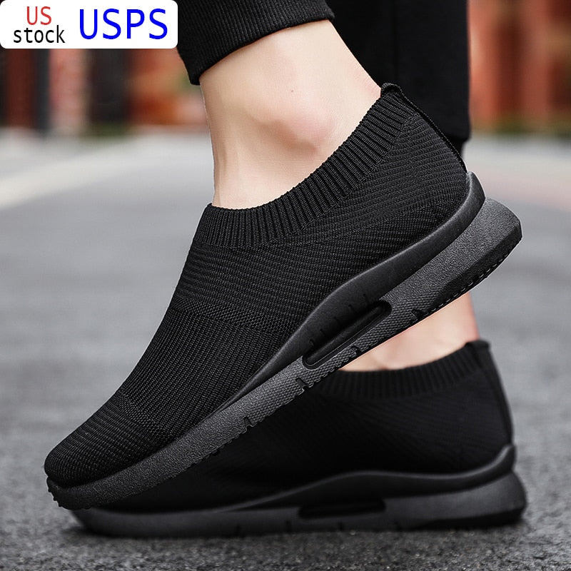 Damyuan US Stock Light Running Shoes Slip on Sock Sneakers Mens Casual Shoes ,Running,Jogging,Walking,Driving