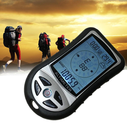 Handheld Digital LCD Display 8 in 1 Compass Altimeter Barometer Thermometer