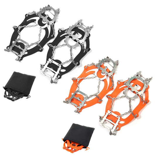 18 Teeth Crampons Anti Slip Outdoor Climbing Ice Claw Gripper Spikes Cleats Winter Climbing Camping Hiking Snowshoes Shoe