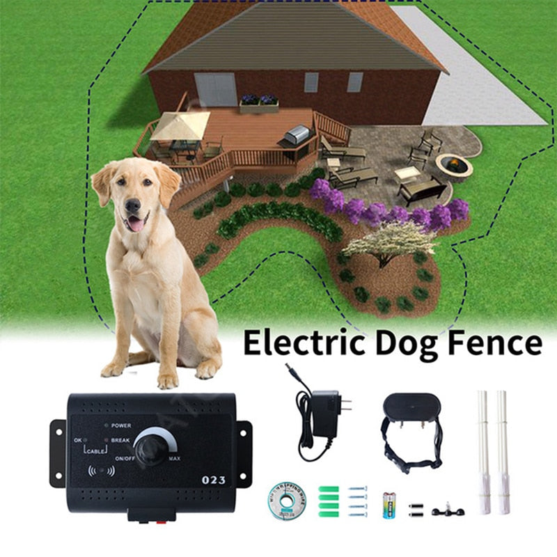 500M Wireless Dog Electric Fence Pet Containment System Remote Dog Training Collar Vibrating Electric Shock