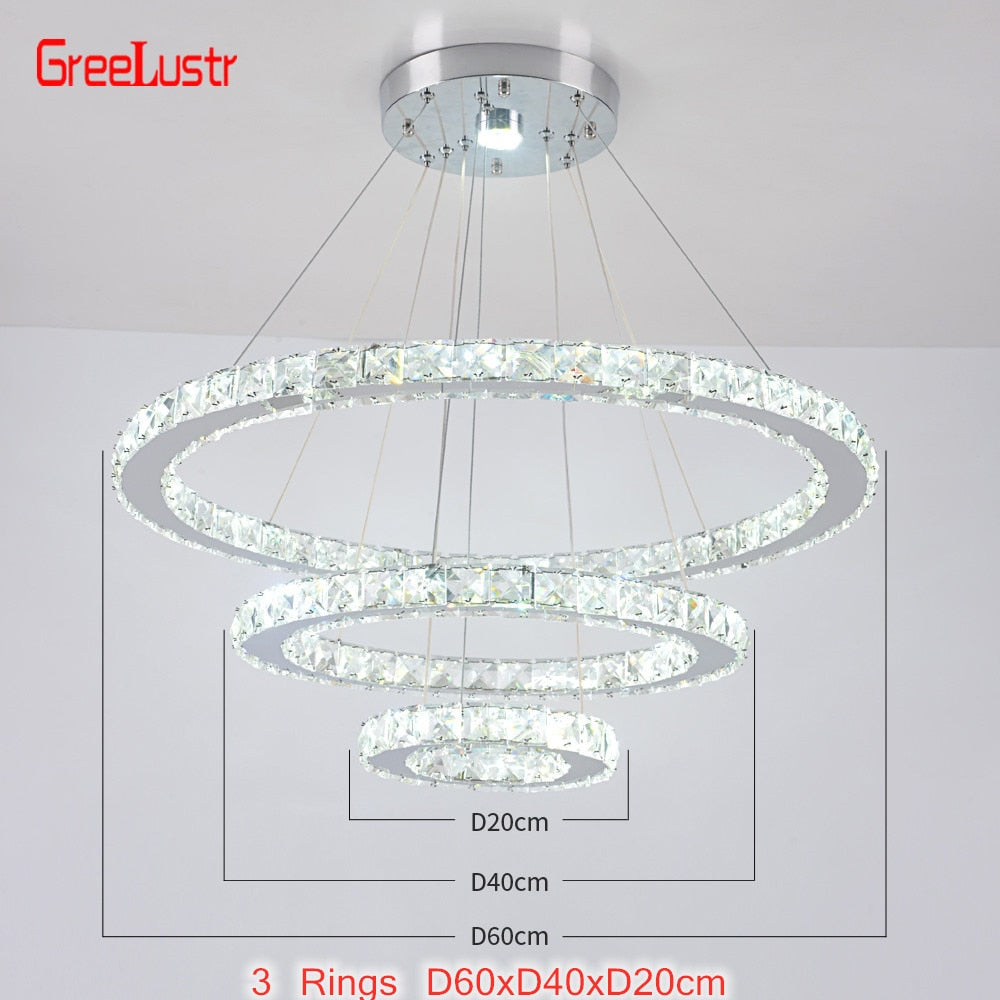 Modern K9 Crystal Led Chandelier Lights Home Lighting Chrome Lustre Chandeliers Ceiling Pendant Lamp Fixtures  For Living Room