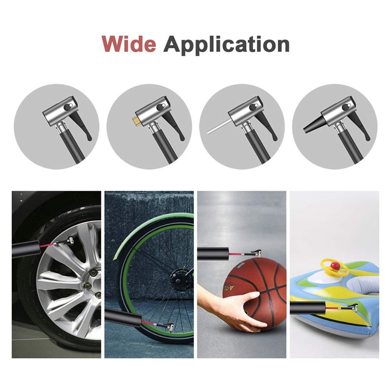 Portable Air Compressor Mini Tyre Inflator Electric Tire Air Pump for Car Bicycle Rechargeable Tyre Pump With LED Light