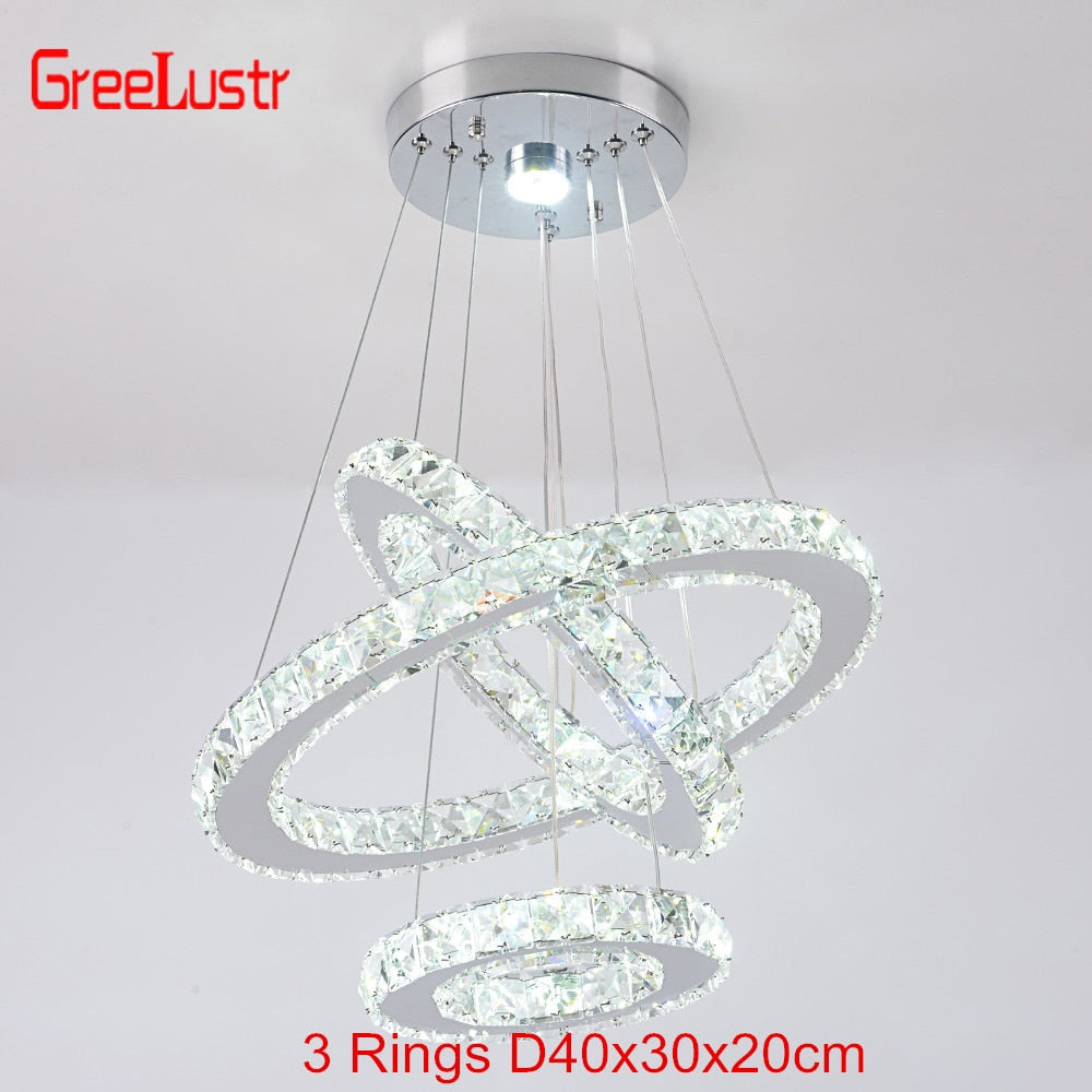 Modern K9 Crystal Led Chandelier Lights Home Lighting Chrome Lustre Chandeliers Ceiling Pendant Lamp Fixtures  For Living Room