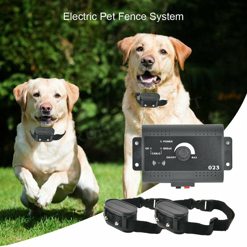 500M Wireless Dog Electric Fence Pet Containment System Remote Dog Training Collar Vibrating Electric Shock