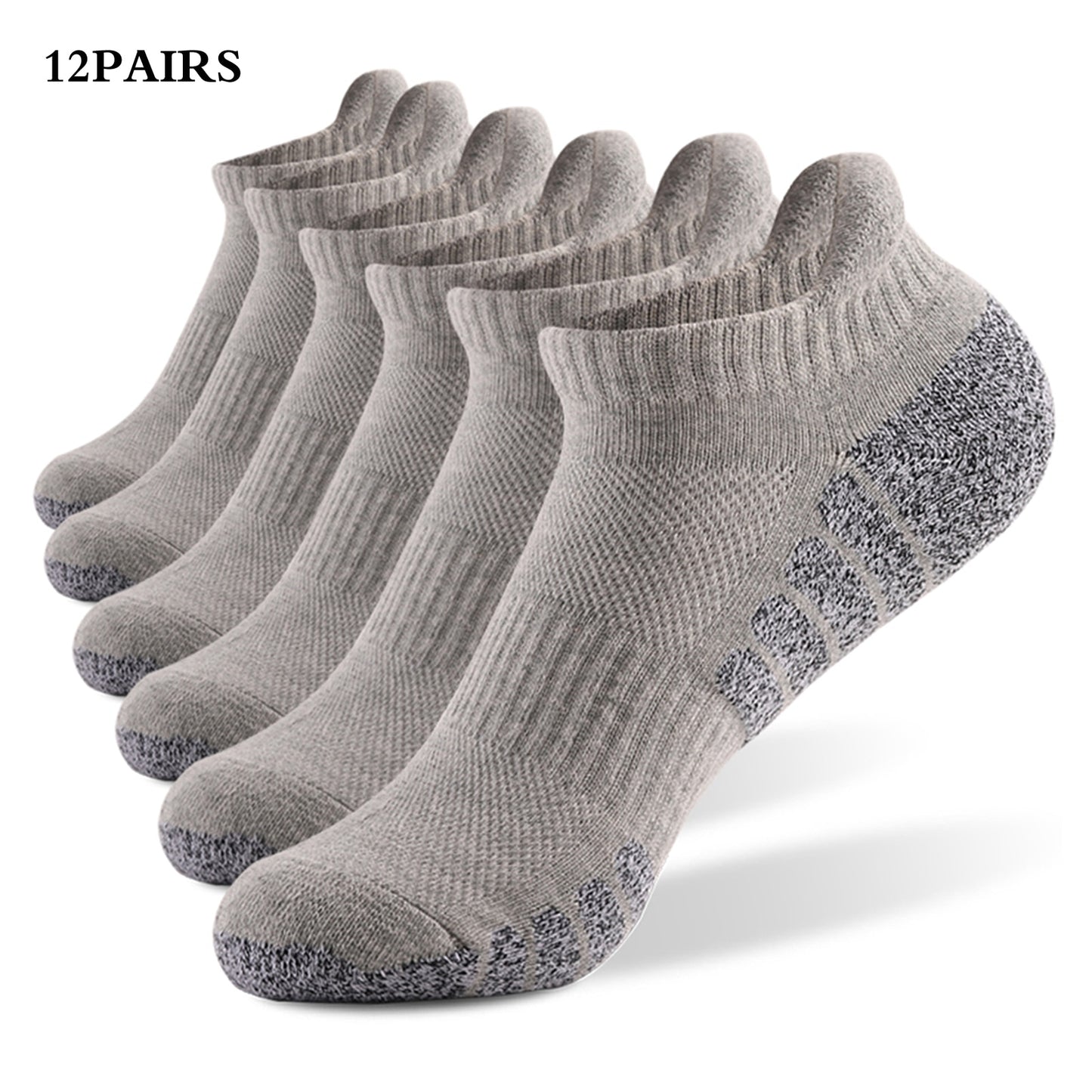 6/12Pairs Sport Ankle Socks Athletic Low-cut Sock Thick Knit Sock Outdoor Fitness Breathable Quick Dry Wear-resistant Warm Socks