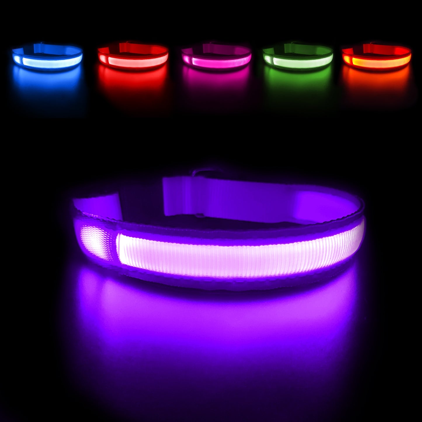 MASBRILL LED Dog Collar Luminous Pet Supplies Dog Collar Waterpoof Safety Glow Necklace