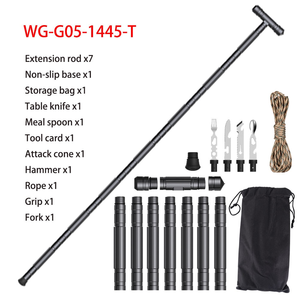 Tactical Walking Stick G05 Multi-tool Trekking Poles Climbing Mountaineering Stick Extendable Baton Defense Hiking Survival Tool