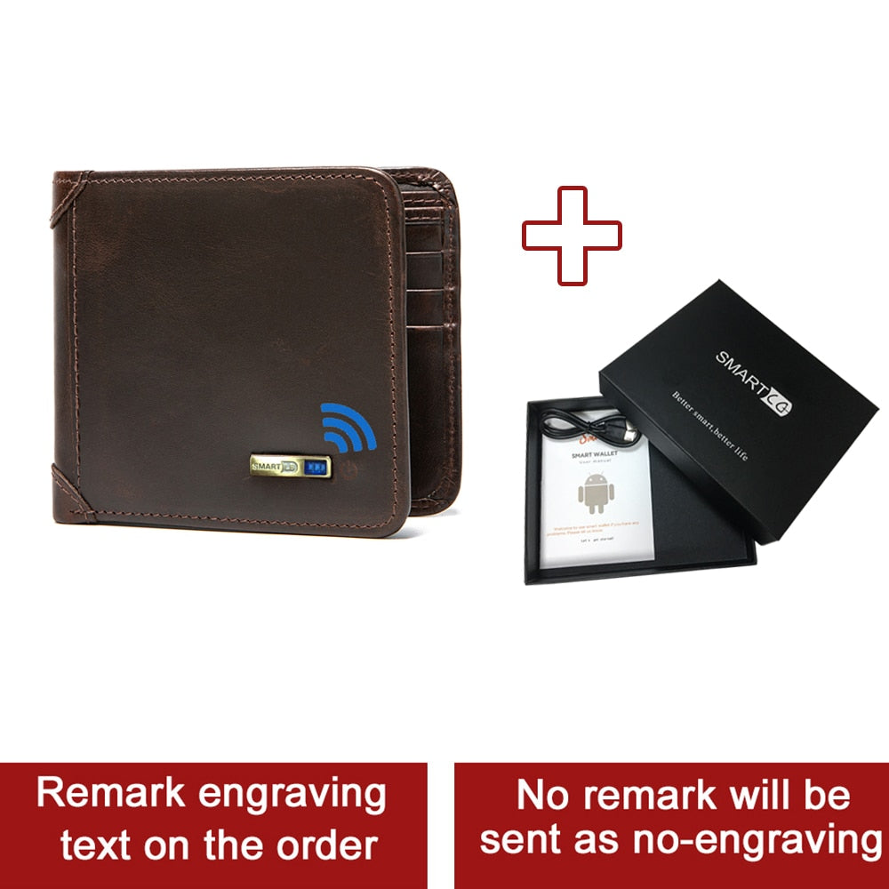 Smart Bluetooth Wallet Tracker Genuine Leather Men Wallets