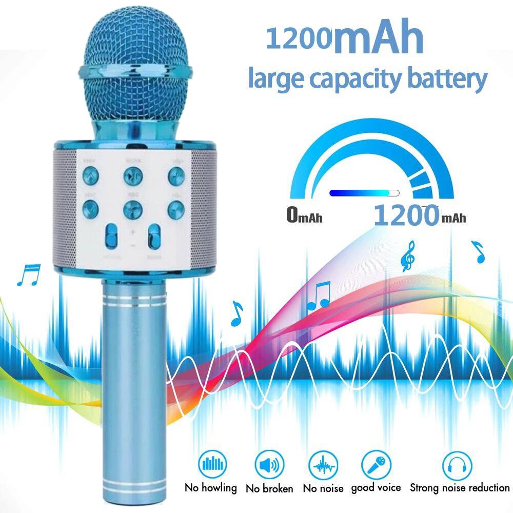 Professional Kid Gift Bluetooth Wireless Microphone Karaoke Speaker KTV Music Player Singing Recorder Handheld Microphone