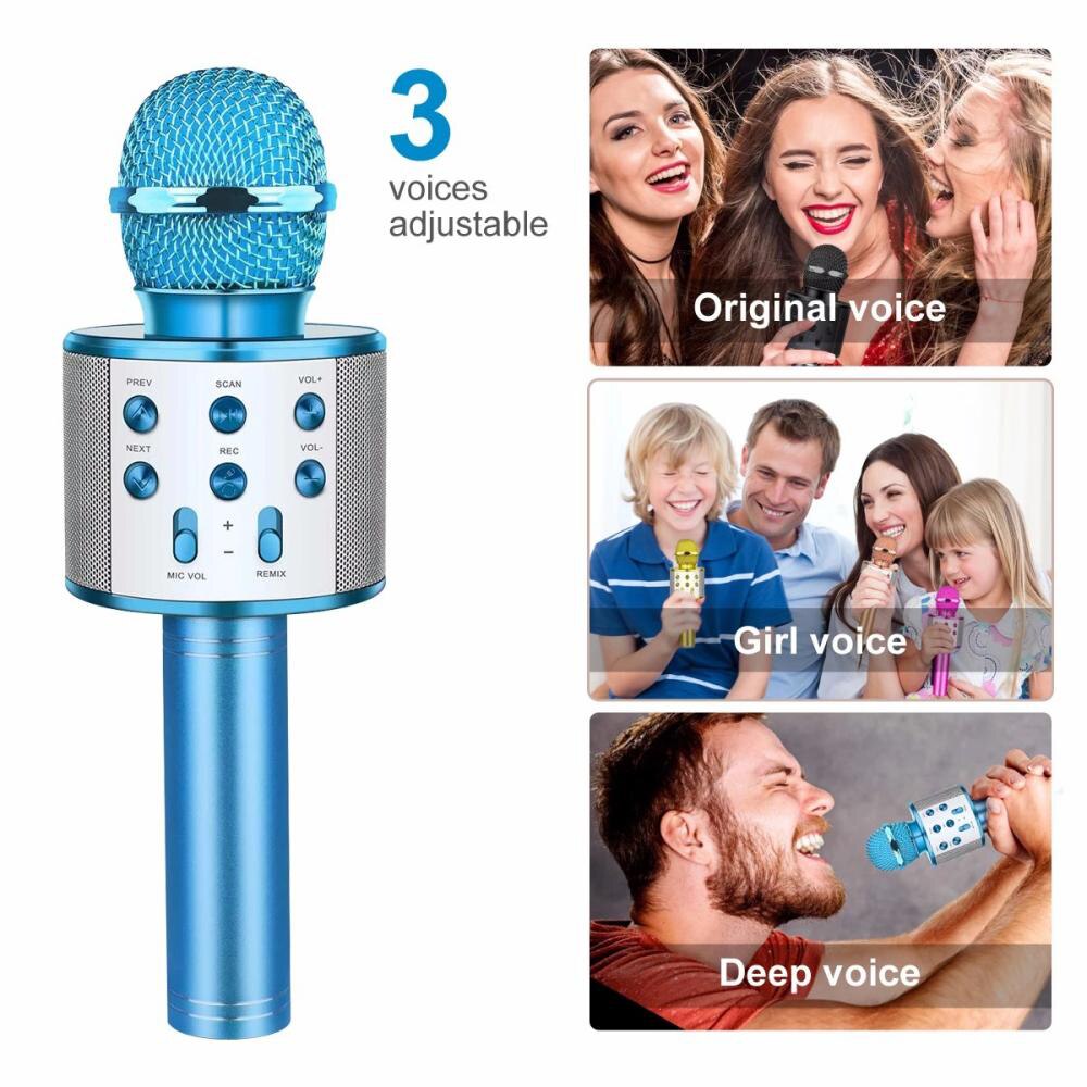 Professional Kid Gift Bluetooth Wireless Microphone Karaoke Speaker KTV Music Player Singing Recorder Handheld Microphone