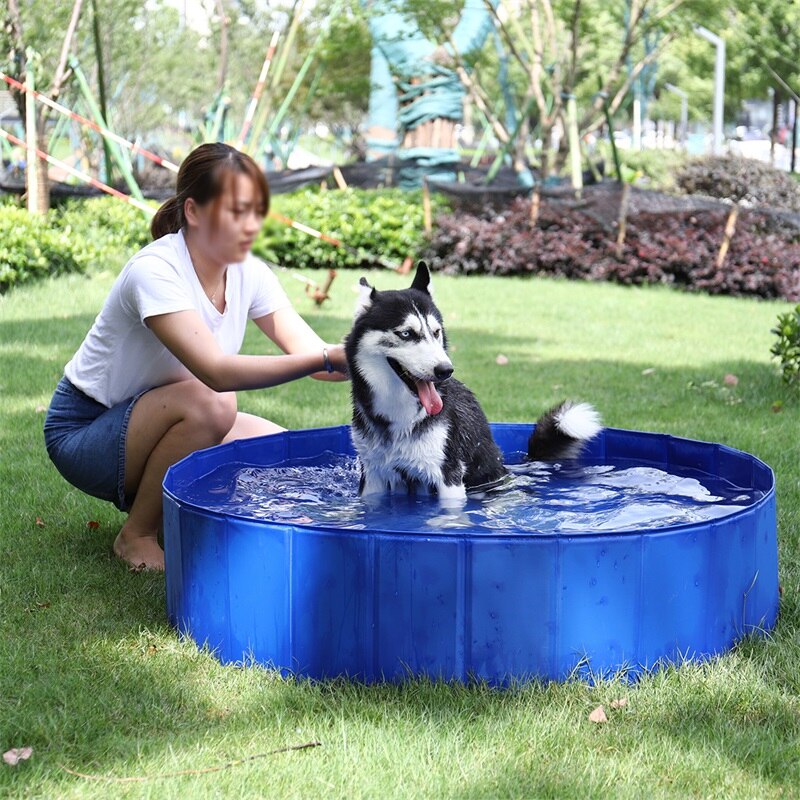 Big Foldable Pet Swimming Paddling Pool DogPortable Cooling Washing Bathing Tub For Dog