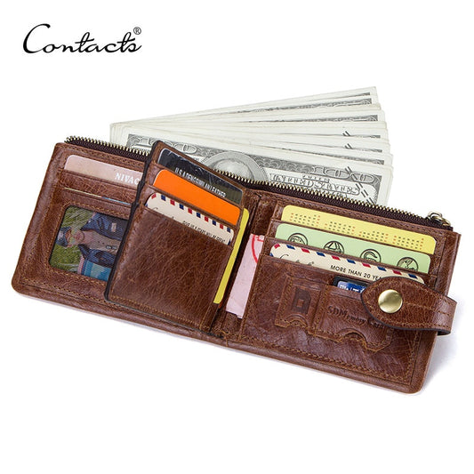 CONTACT genuine leather wallet for men card holder mens short wallet