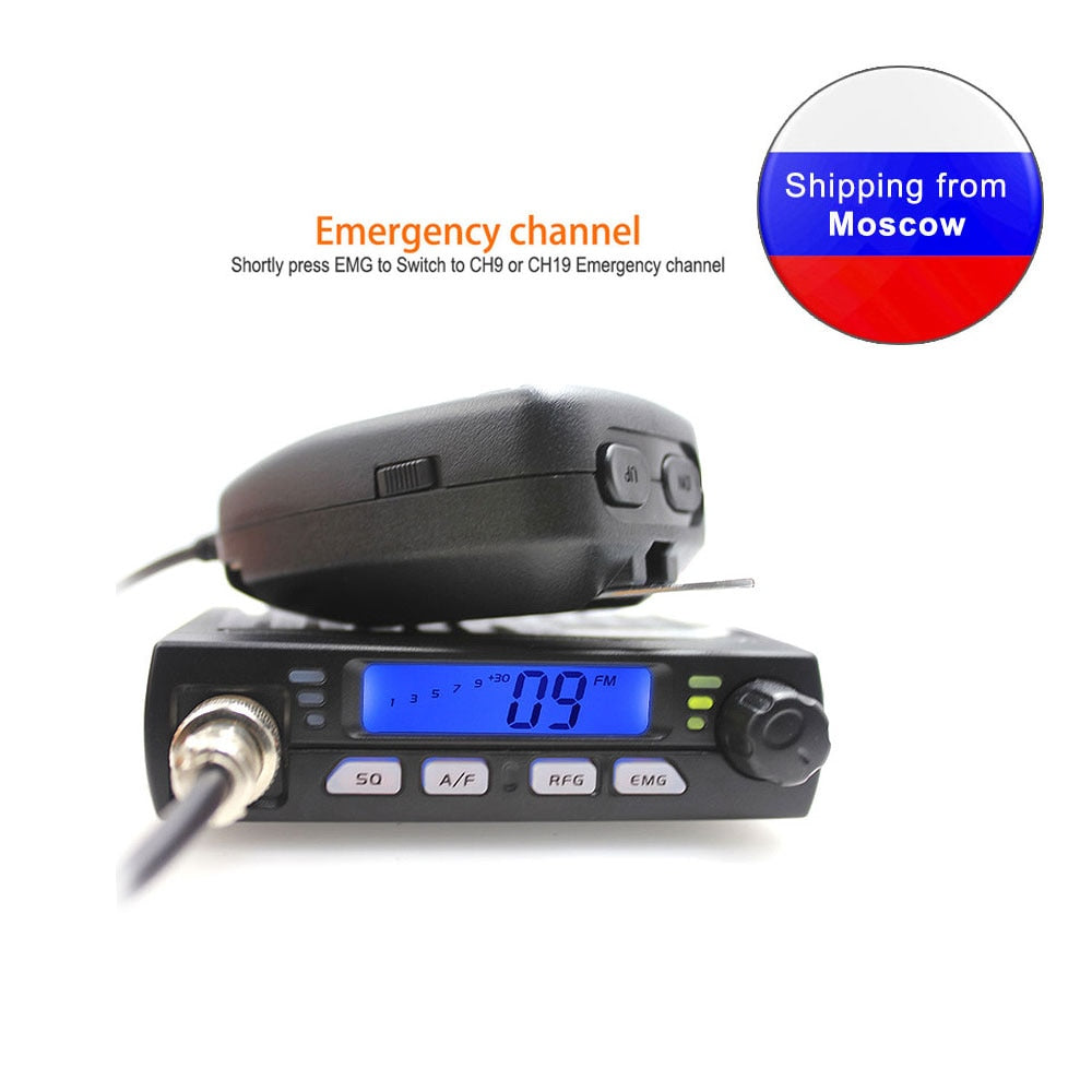 New ANYSECU Mini Mobie Radio CB-40M 25.615-30.105MHz 10M Amateur 8W AM/FM Citizen Band CB Radio AR-925