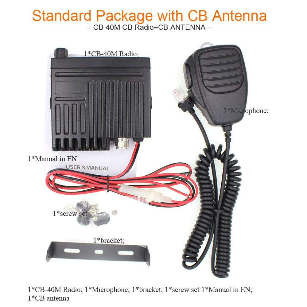 New ANYSECU Mini Mobie Radio CB-40M 25.615-30.105MHz 10M Amateur 8W AM/FM Citizen Band CB Radio AR-925