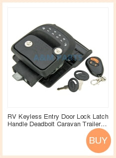 RV Keyless Entry Door Lock Handle Latch Wireless with Keypad Fob 20m Remote Control for Camper