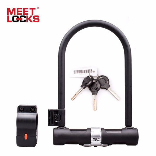 MEETLOCKS Bike U Lock Bicycle Security Bike Safety Bracket Shear Resist