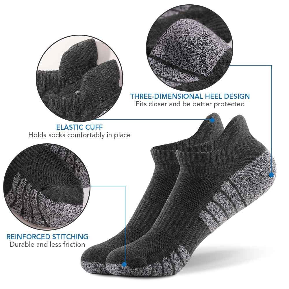 6/12Pairs Sport Ankle Socks Athletic Low-cut Sock Thick Knit Sock Outdoor Fitness Breathable Quick Dry Wear-resistant Warm Socks