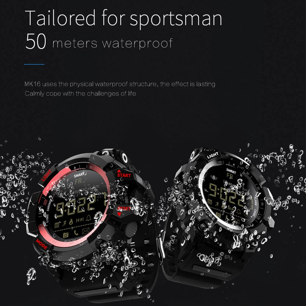 LOKMAT MK16 Bluetooth Smartwatch Digital Clock Pedometer Sport Smart Watch Men Activity Fitness Tracker IP67 Waterproof Watches