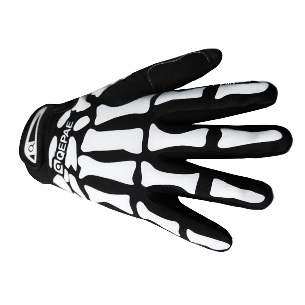 Full Finger Skull Gloves Skeleton Pattern Bicycle Cycling Motorcycle Riding Gloves Breathable Non-Slip Sports Bike Riding Mitten