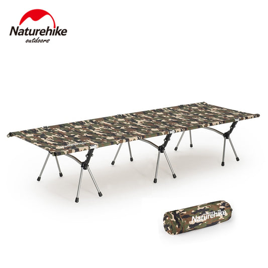 Naturehike Camping Bed Aluminum Alloy Camouflage Folding Cot Ultralight Portable Folding Bed Beach Outdoor Travel Camping Cots