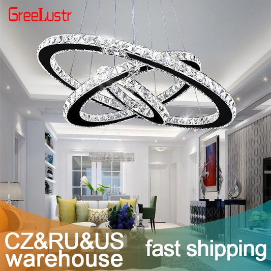 Modern K9 Crystal Led Chandelier Lights Home Lighting Chrome Lustre Chandeliers Ceiling Pendant Lamp Fixtures  For Living Room