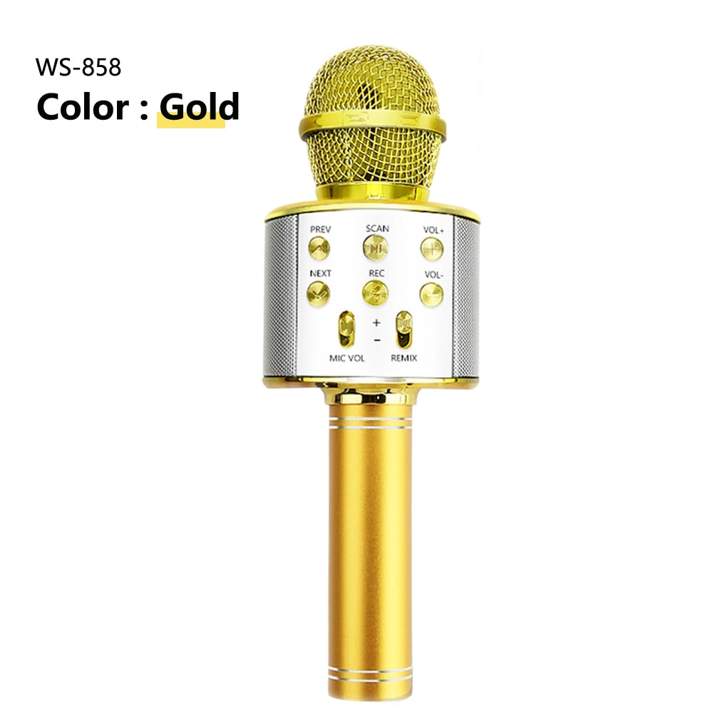 Professional Kid Gift Bluetooth Wireless Microphone Karaoke Speaker KTV Music Player Singing Recorder Handheld Microphone