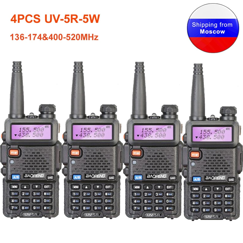 4PCS Baofeng UV-5R Walkie Talkie 400-520MHz UV5R 5W FM Transceiver UV Two Way Radio