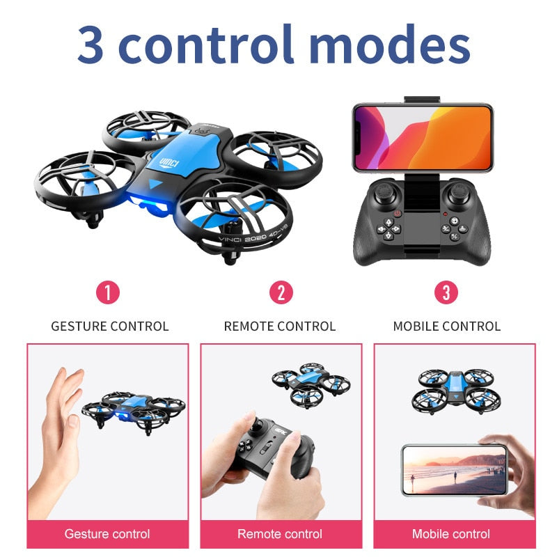 V8 New Mini Drone 4K 1080P HD Camera Drones WiFi Fpv Air Pressure Height Maintain  Foldable Quadcopter RC Dron