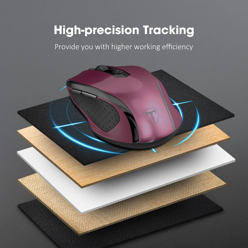 VicTsing MM057 2.4G Wireless Mouse Portable Mobile Optical Mouse with 6 Buttons 5 Adjustable DPI Levels  for Notebook PC Laptop