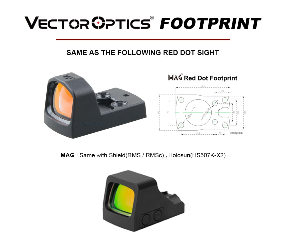 Vector Optics Frenzy-S 1x16x22 AUT Red Dot Sight Super Polymer Plastic Lightest  Rifle Scope For Real firearms Handguns 9MM .223