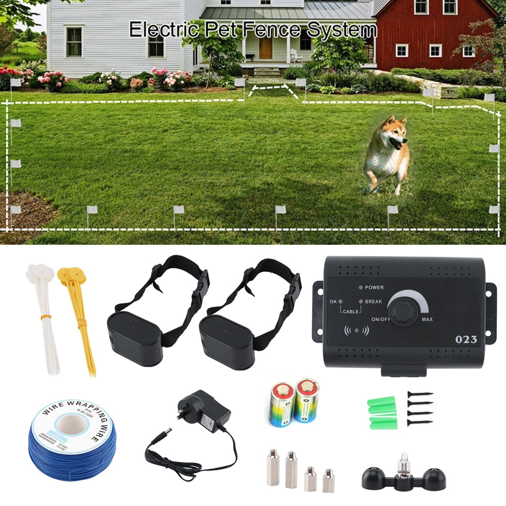 500M Wireless Dog Electric Fence Pet Containment System Remote Dog Training Collar Vibrating Electric Shock