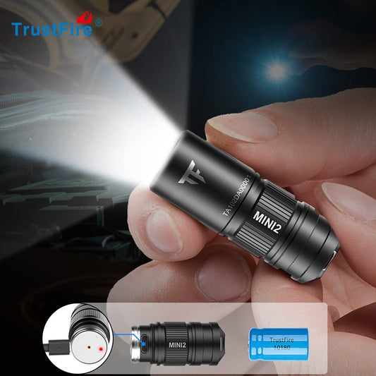 Trustfire Mini2 Rechargeable Mini Led Flashlight Keychain Usb Powered 250 Lumens