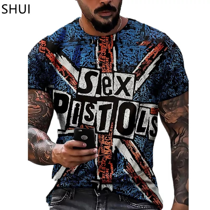 New European And American 3D Printing Street Fashion Short-Sleeved Casual Sports T-shirt