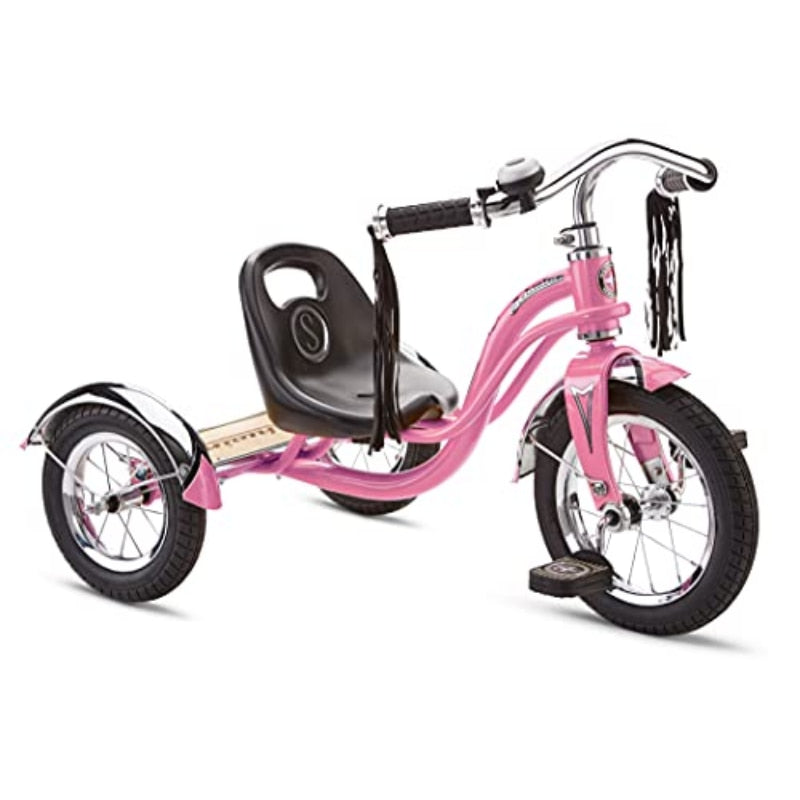 Schwinn Roadster Bike for Toddlers, Kids Tricycle, Ages 2 - 4 Years Old, Steel Trike Frame, Rear Deck Made of Genuine Wood