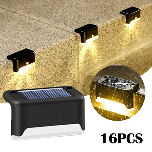 Warm White LED Solar Step Lamp Path Stair Outdoor Garden Lights Waterproof Balcony Light Decoration for Patio Stair Fence Light