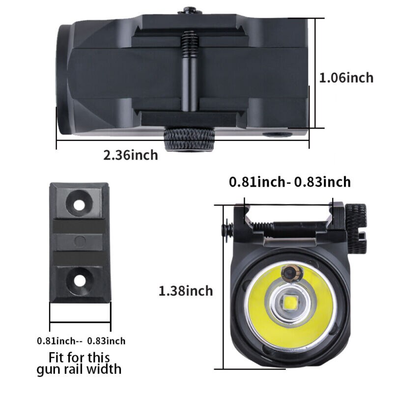 Tactical Green/Red Dot Laser Sight Picatinny Rifle Scope Barrel Mount Pistol Gun Light USB Rechargeable Lamp