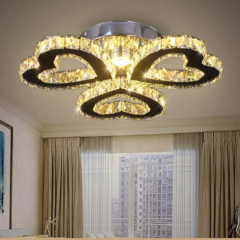 Modern Lustres K9 Crystal Chandelier Ceiling Lamps 3 Rings Stainless Steel Hanging Light Fixture 30W Led Pendant Lamp Home Deco